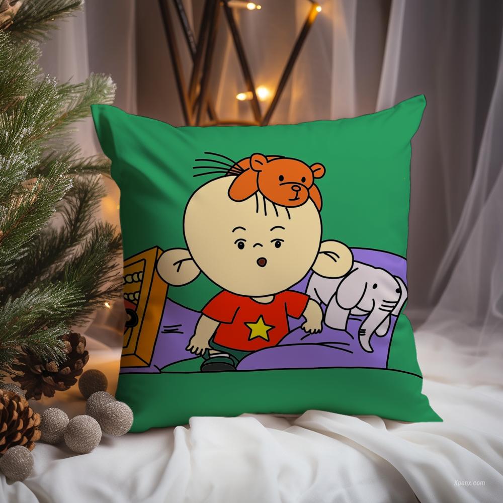

Cartoon B-Big Ear Tutu Cushion Cover Premium Comfort Reversible Pillow Cove -Two in One Design for Any Room & Car Interior 12x12Inch