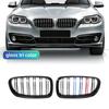 Carro gloss preto rim grill dupla ripas corrida grill para bmw série 5 f10 f11 f18 520d 530d 540i 2010-2017 peça de substituição