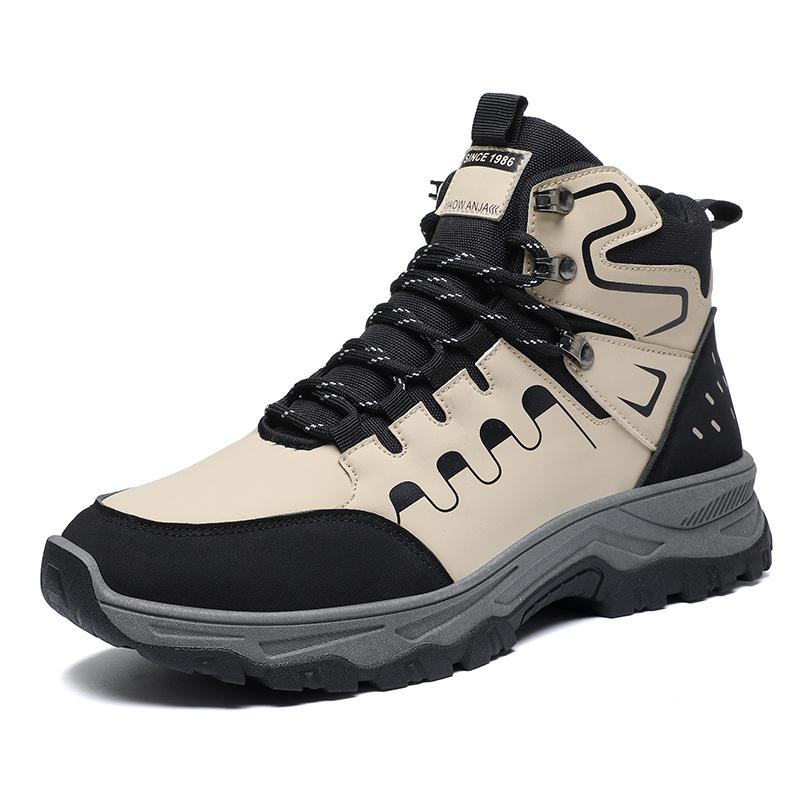 Men's Shoes Autumn New Sports Outdoor Casual Hiking Shoes Men's Thick-soled Wear-resistant Medium Tube Labor Insurance Shoes