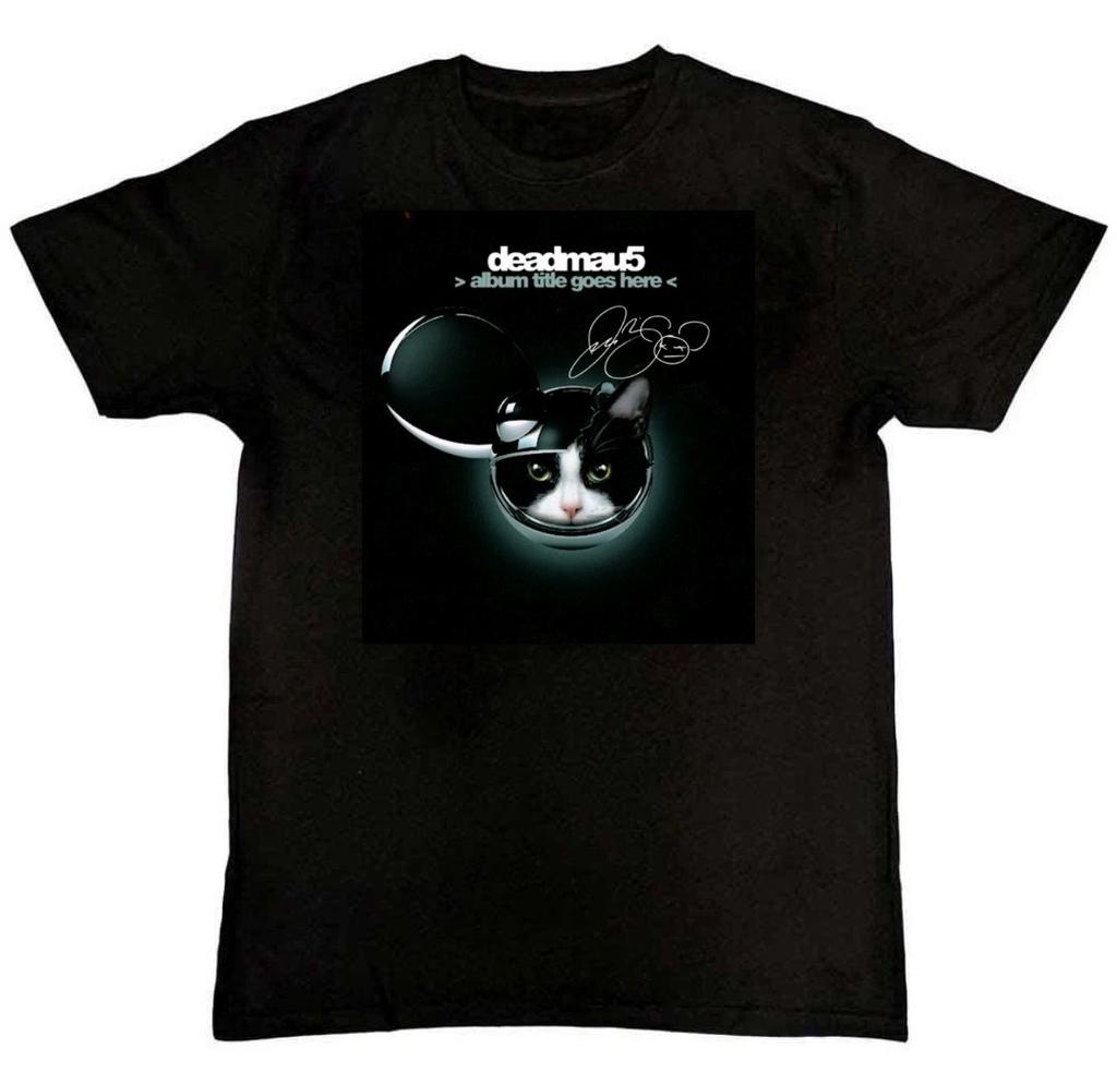 Rare Deadmau5 Funny Cat Graphic Print Mens T-Shirt S-4XL