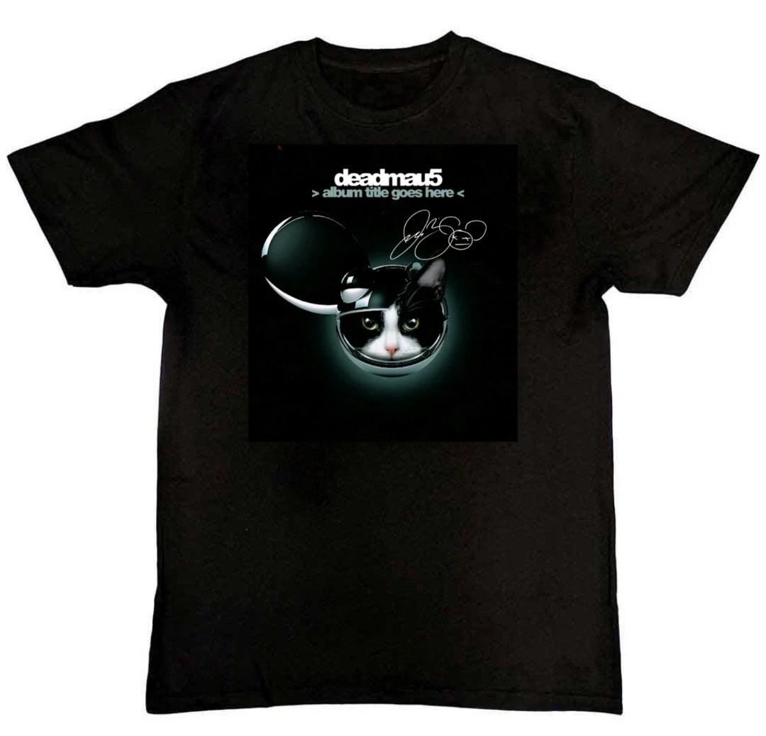 Rare Deadmau5 Funny Cat Graphic Print Mens T-Shirt S-4XL XXXL
