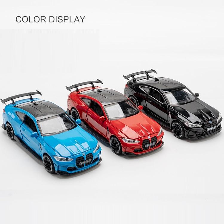 BMW M4 Coupe M Power Simulation Diecast & Toy Vehicles Sounds & Light Pull Back Car 1:32 Alloy Model Birthday Gifts