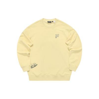 Fila Fusion FOB Series Letter Round Neck Pullover Loose Sweatshirt Unisex Sweatshirt Cheese-Yellow T11U333206FYE