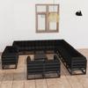 Day and Night - Day and Night 14-piece Garden Furniture Set with Black Pine Wood Cushions