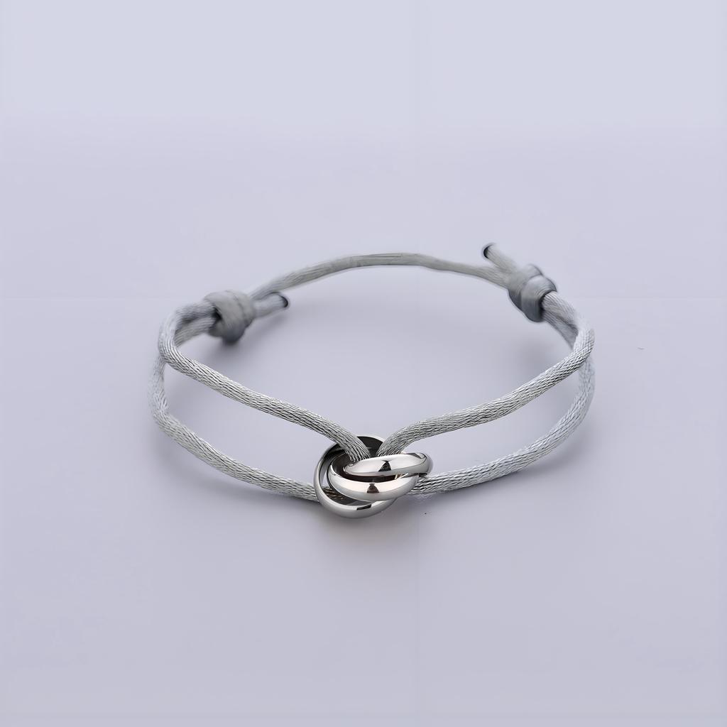 Verstellbares geflochtenes Seilarmband, einfacher Schmuck, Geschenk für Freunde, Paar, Freundschaft, Metallschnalle, Ring, Kette