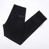 Podzimní Nové Silné Čistě Černé Pánské Džíny Strečové Slim Fit Všestranné Kalhoty Kalhoty s Rovnou Nohavicí High-End Ležérní