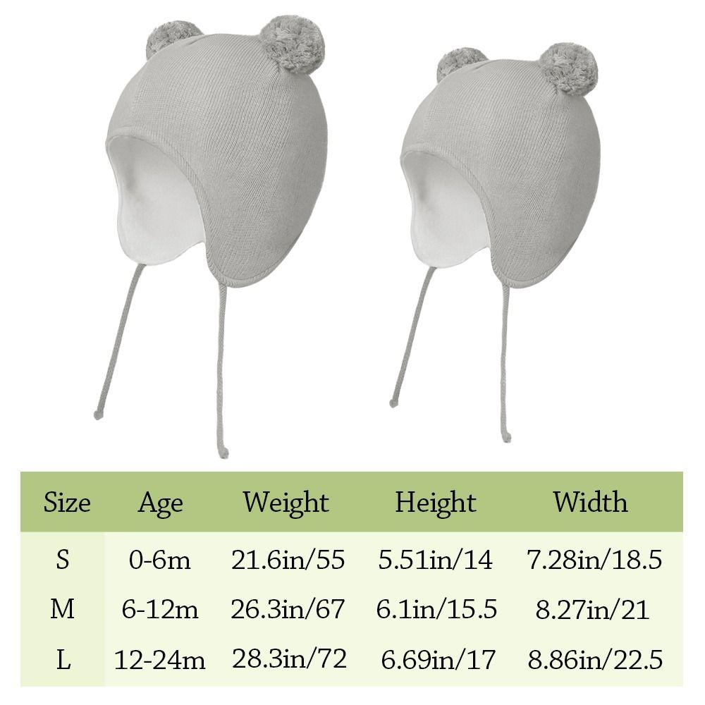 Pompon Kleinkind Mütze mit Ohrenklappen Warm gefüttert Warme Strickmütze Niedliche Kleinkind Beanie Für Draußen