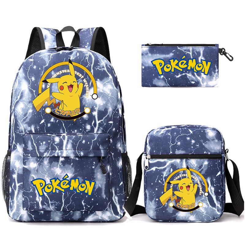 Backpack Teen Student School Bag Three-piece Pencil Case Crossbody Bag