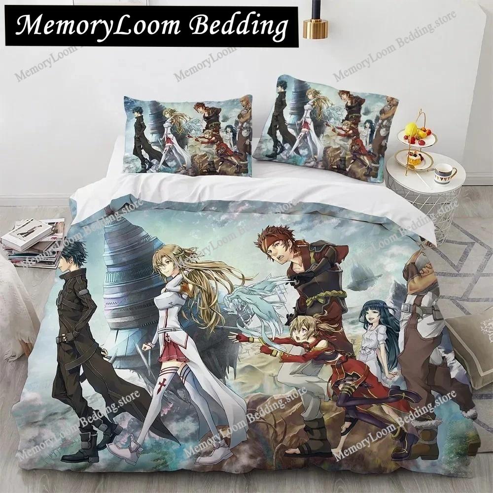 Sword Art Online Bedding Set Anime Duvet Covers King Queen Double Twin Size Adults Bed Linens Single Double Size Bedding Set