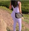 Women's Square Neck Sleeveless Jumpsuit Slim Fit High Waist Solid Color Ribbed Bodycon Sport Jumpsuit