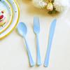 150 Pack Blue Plastic Silverware Light Blue Plastic Utensils Heavy Duty 50 Forks 50 Knives 50 Spoons for Birthday Wedding Baby
