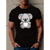 European Sizes Koala Print T Shirt, Tees For Men, Casual Short Sleeve T-shirt For Summer