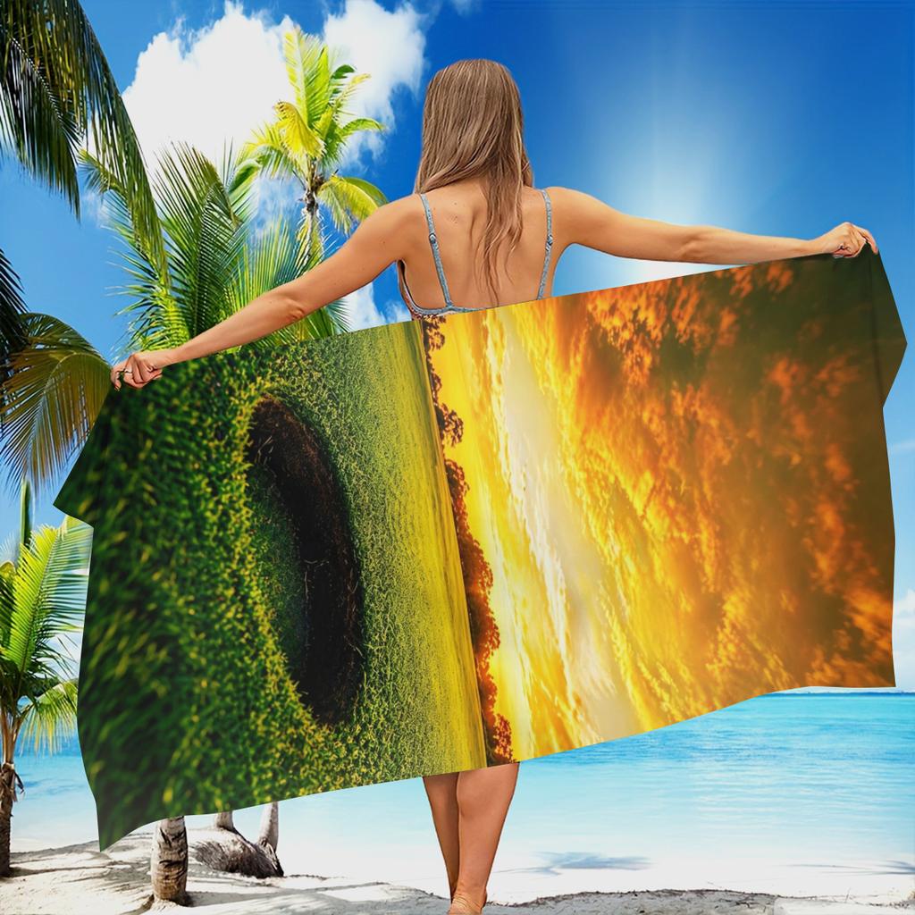 Polyester Beach Towel - Versatile Towel for Swimming, Fitness, Camping, Yoga, Travel and Beach Activities