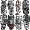 1 Blatt Mut Tiger Temporäre Tattoos Für Männer Erwachsene Frauen Wasserdicht Fake Tattoo Aufkleber Einweg Abwaschbar Tatoo Dekoration