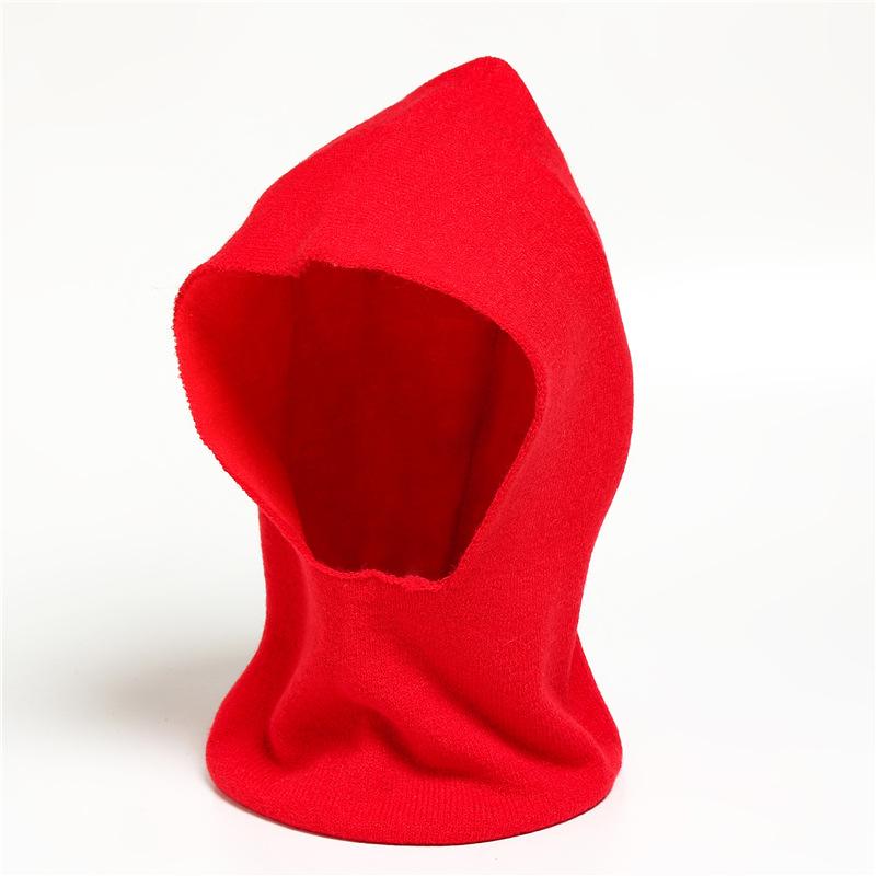 Sweter szalik i czapka zintegrowane jednolity kolor wszechstronna osłona szyi dzianinowa bez aksamitu na zewnątrz ciepły szalik rowerowy