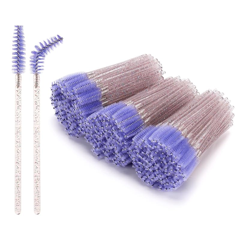 Tbestmax 300Pcs Disposable Eyelash Brush, Mascara Wands Makeup Brushes Applicators Kits for Eyelash Extensions and Eyebrow - Colorful Handle, Pink