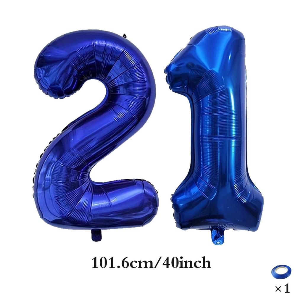 Großer 40-Zoll tiefblauer digitaler Ballon 10 20 30 40 50 60 70 80. Geburtstagsparty digitale Dekoration Dekoration für Gedenktage