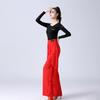 Latin Dance Pants Modern Dance Women High Waist Ruffle Wide Pants Ballroom Tango Samba Trousers Performance Practice Costume