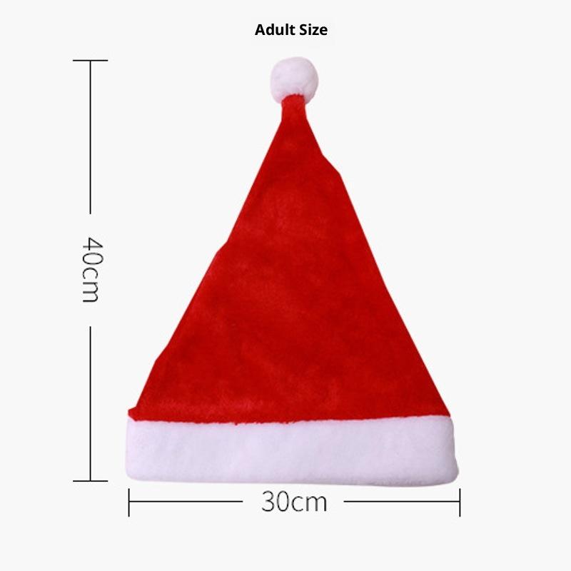 New 1PCS Christmas Decorations Plush Santa Hats Red Santa Hats For Adults And Children