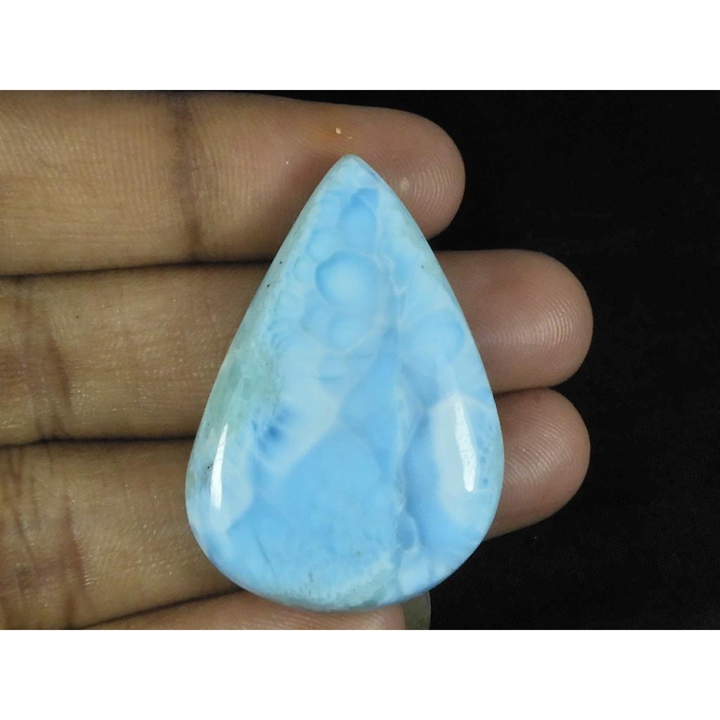 24X36X6MM Natural Blue Larimar Pear Shape Cabochon Loose Gemstone 50Cts. LR-62