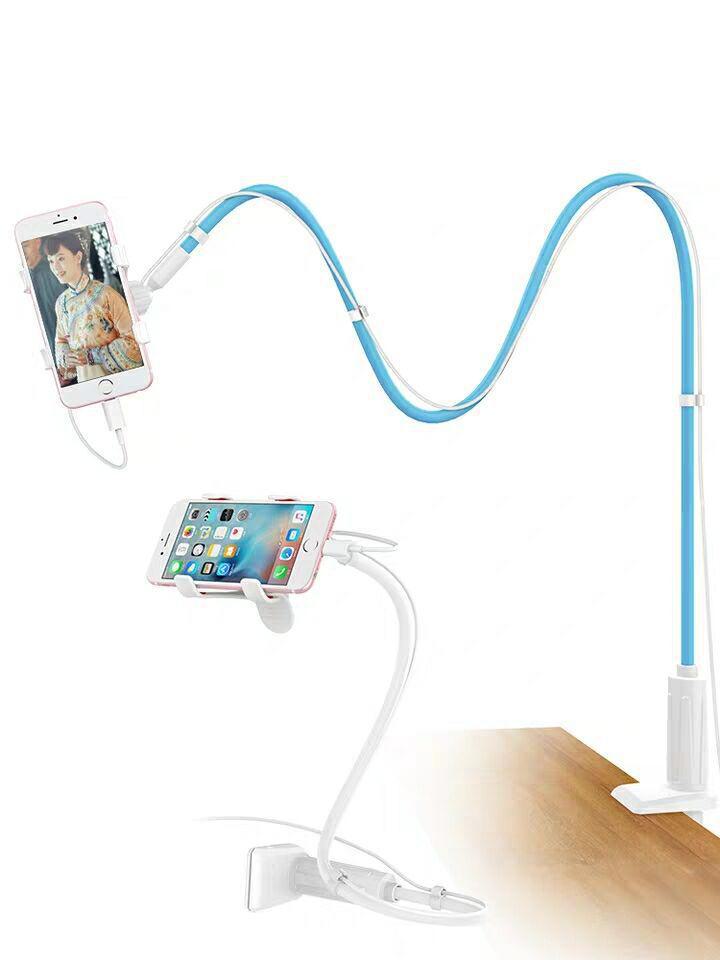 

Ленивый держатель для мобильного телефона: Креативный спиральный стол и прикроватная тумба для прямых трансляций 110CM Double Clip светло-синий