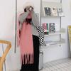 Solid Color Scarf Winter Macaron Color Warm Face Covering Windproof Cold Resistant Tassel Shawl Scarf