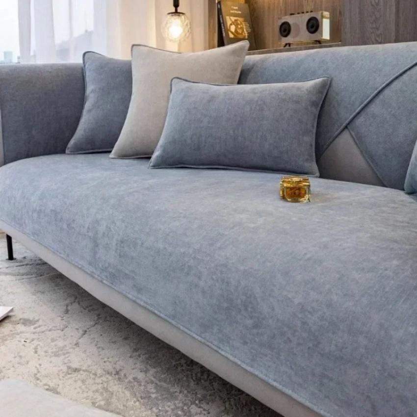 Simplized Solid Chenille Sofa Cover for Living Room Non-Slip Sofa Cushion Cover Four Seasons Universal Couch Protector Covers