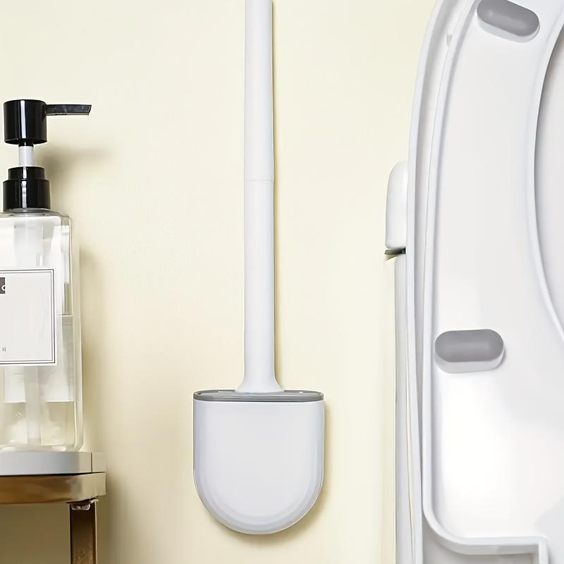 Wandmontiertes Silikon-Toilettenbürsten-Set Effiziente Reinigung Tragbares Design mit Halter Badezimmerreinigung Ergonomische Bürste Flexible Borsten