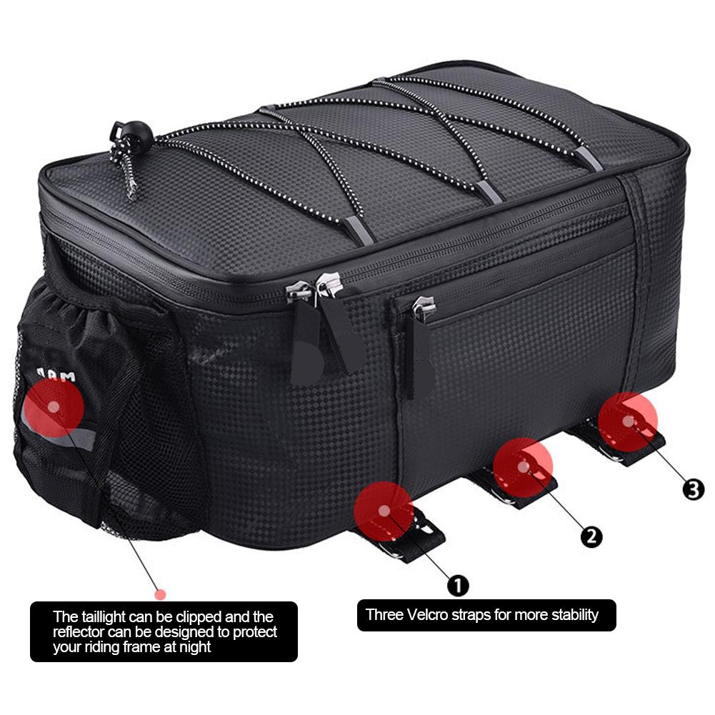 8L PU Leather Motorcycle Rack Rear Carrier Bag Trunk Waterproof Storage Luggage Pouch MTB Bike Bicycle Pannier Shoulder Bag