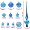 Christmas Ornament Set with 150 LEDs 61 pcs Blue Plastic