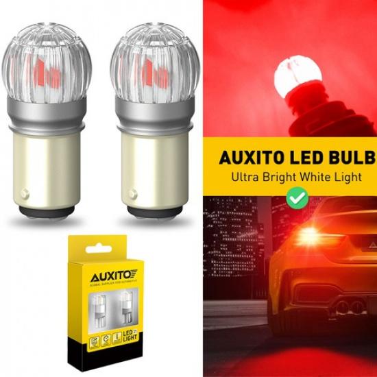 AUXITO 7528 1157 LED Side Reverse Brake Turn Signal Light Marker Bright Bulb RED