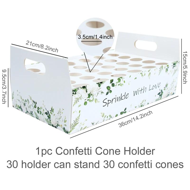 Kraft Paper Wedding Confetti Cone Holder Support Wedding Party Decor Supplies Confetti Cones Stand Box Tray Wedding Paper Cone