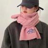 Imitation Cashmere Scarf for Girls in Winter New Korean Style Solid Color Fashionable Wool Small Scarf for Couples and Men