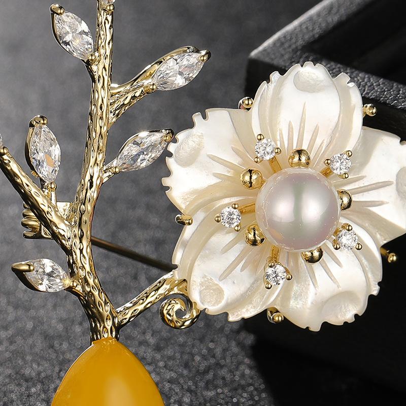 Senior Brooches Flower Leaf Brooch Pins for Women Suit Pendant  Fashion Brooches Jewelry