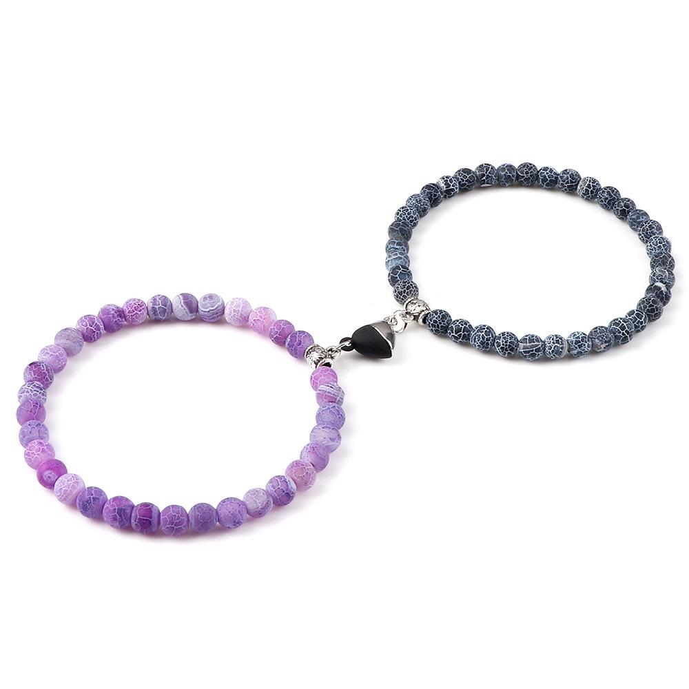 Heart-Shaped Magnetic Couple Bracelet - Best Friend or Sister Gift for Boyfriend - Japanese Korean Student Wristband In Stock