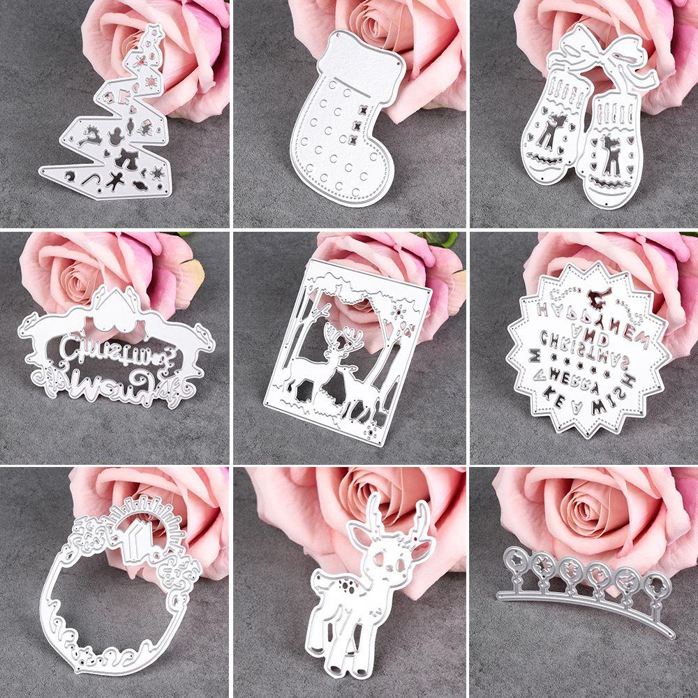 

Металл Скрапбукинг Фотоальбом Декор Открытки Изготовление Вырезание Штампы Счастливого Рождества Трафареты Тиснение