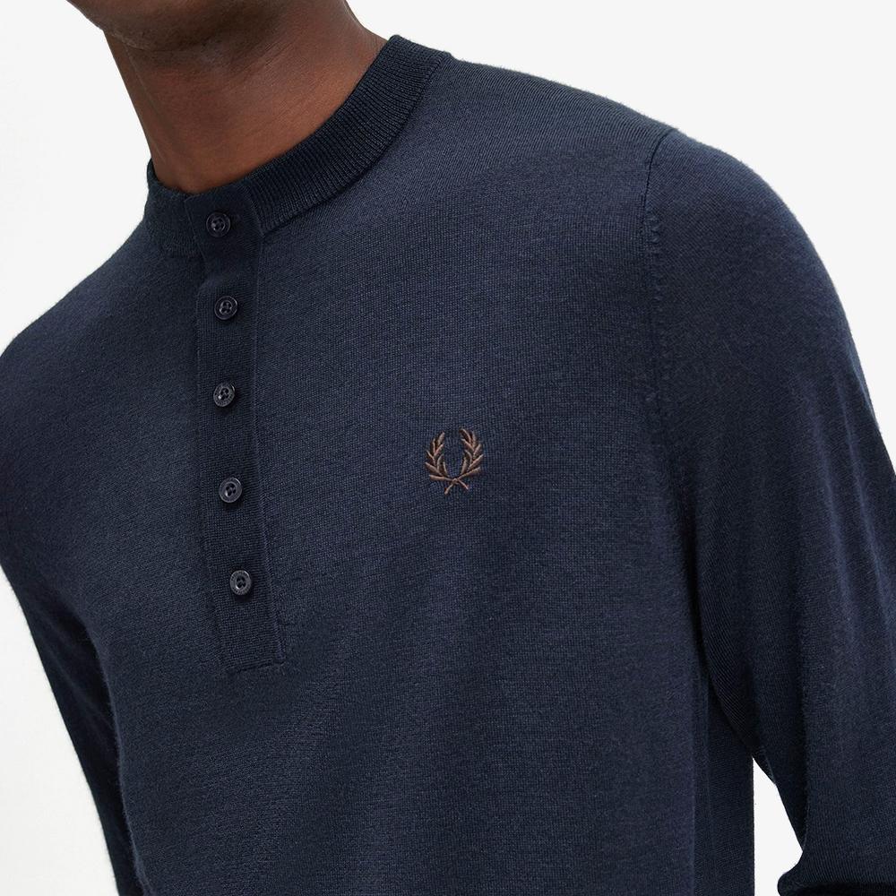 FRED PERRY [Sharp] Fine Knit Long Sleeve Henley Neck Shirt (608) Afpm243K535-608