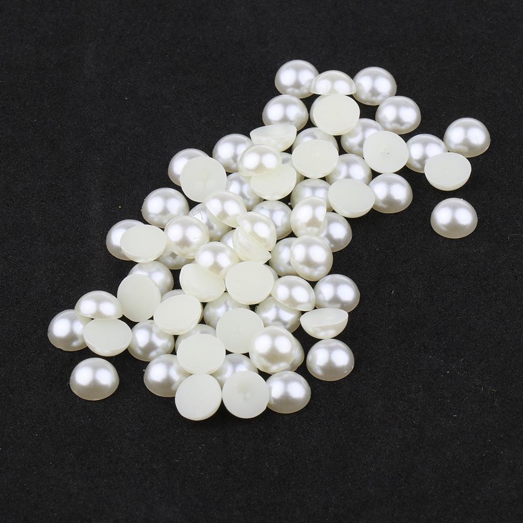 500pcs Half Round Flatback Pearl Embellishment for Nair Art DIY Phone Case 8mm