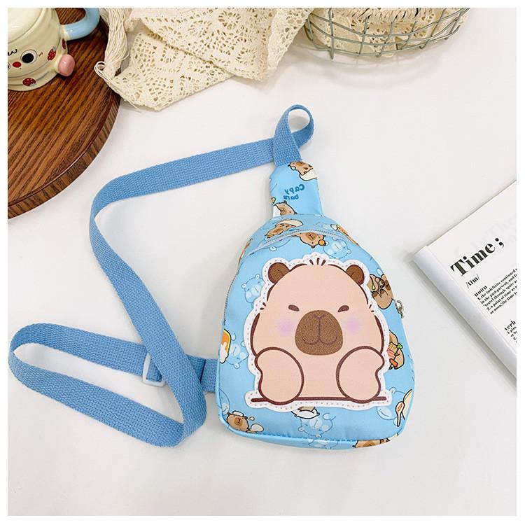 Printed Shoulder Capybara Crossbody Chest Bag Children Cartoon Outdoor Leisure