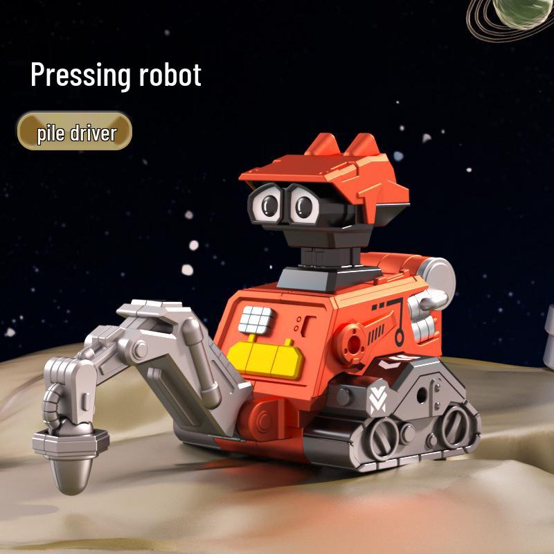 Dinosaur-Themed Pull-Back Toy Car Set: Excavator, Bulldozer & High-Speed Rail