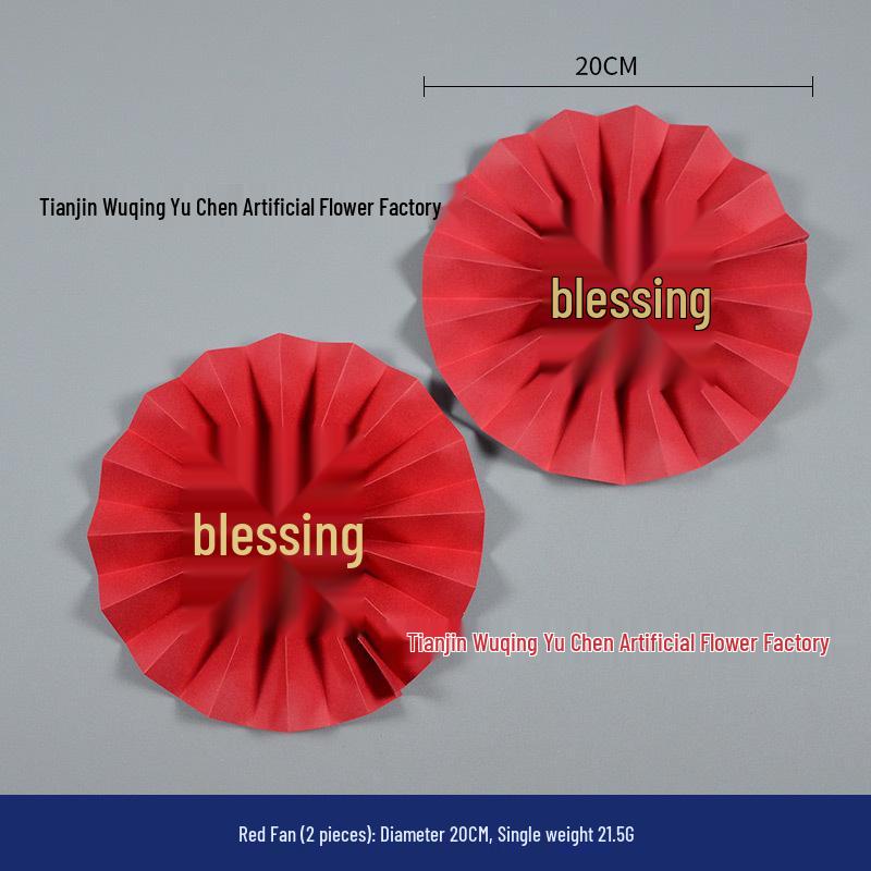 New Year Flower Decoration Pendant with Red Card for Spring Festival Wealth and Prosperity