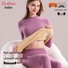 Odifen Women's Thickened Half-High Collar Thermal Underwear Set