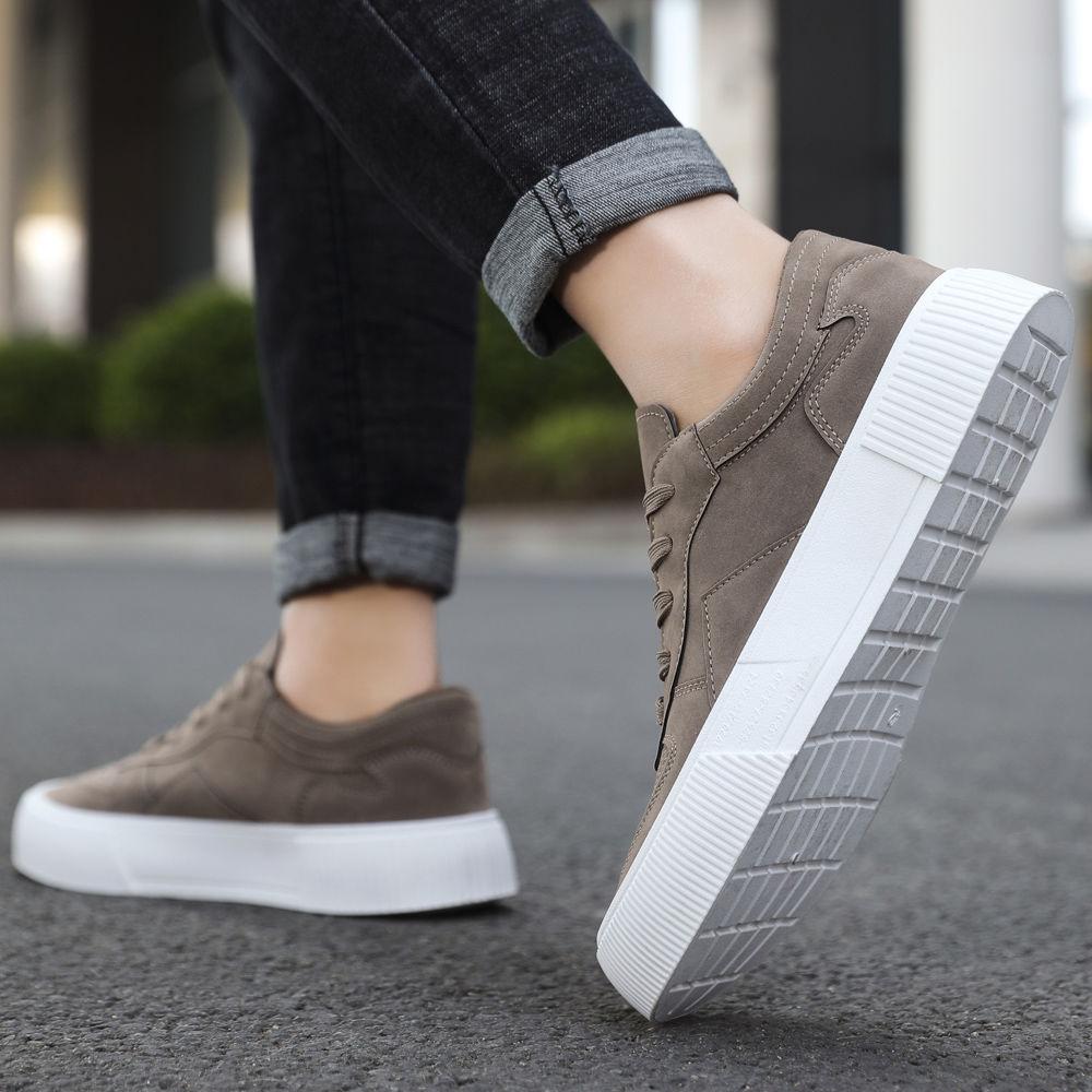 Male Shoe With Laces Non Slip Soft Men's Casual Shoes Chunky Solid Color Hiking Trends 2026 New In Sneakers Fashion Non-leather