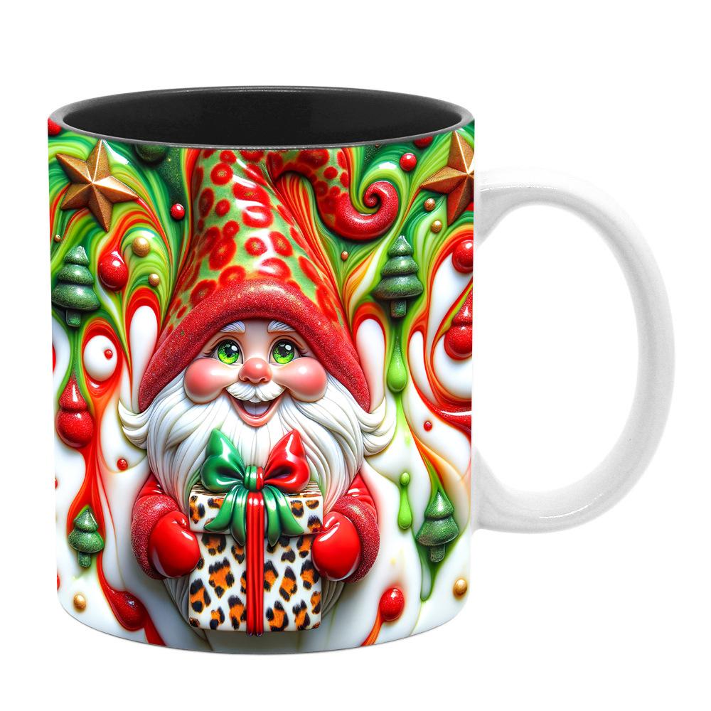 3D Snowman Santa Christmas Ceramic Coffee Mark Cup Tree Snowman Gnome