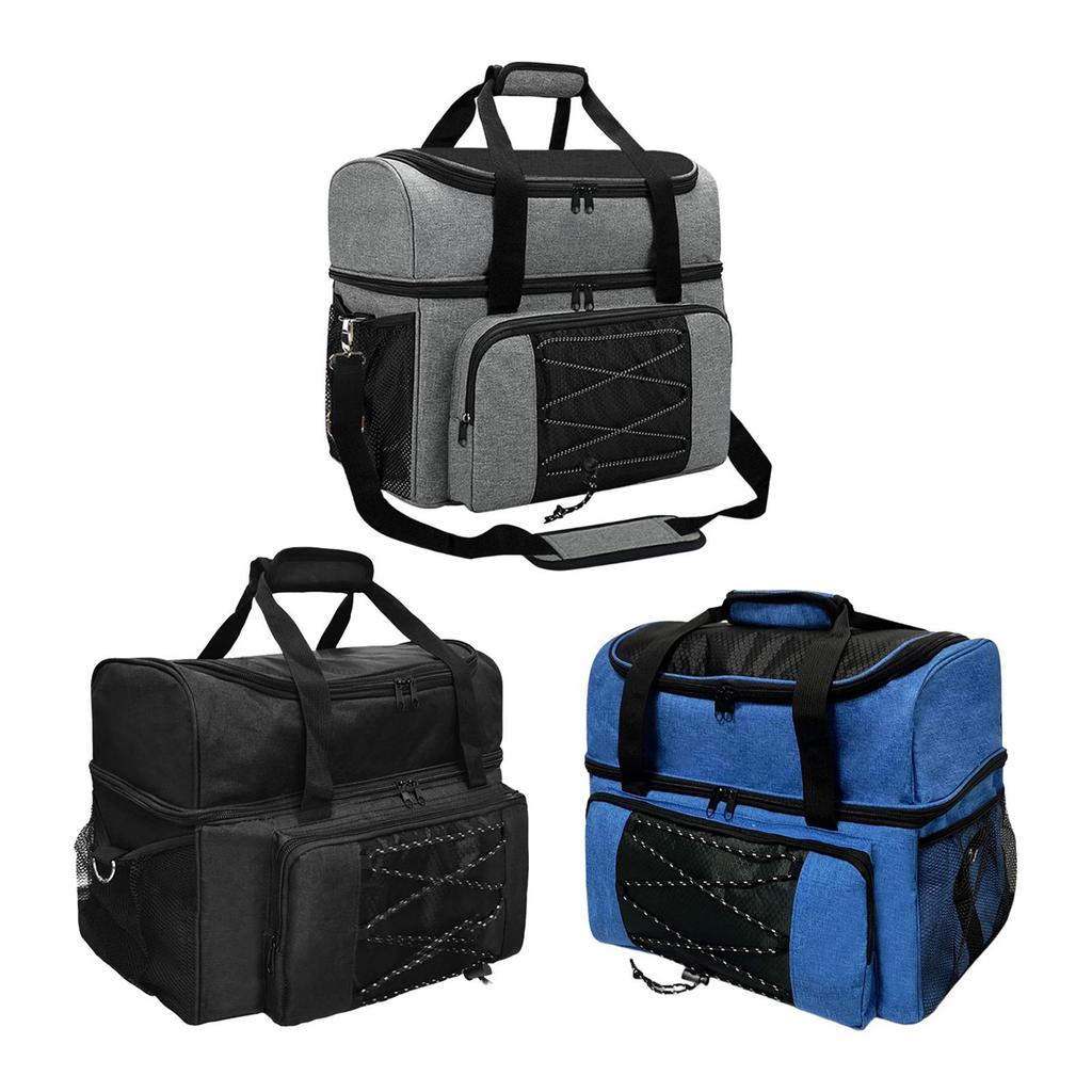 Professional Bowling Ball Bag with Top Handle and Shoulder Strap Double Ball Bowling Bag for Outdoor Activities Practice Gym