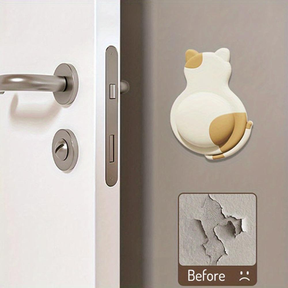 2/4PCS Adorable Pet Door Stopper 3D Dog Cat Penguin Panda Anti Collision Self Adhesive Bumper for Door Handle Fridge Chair