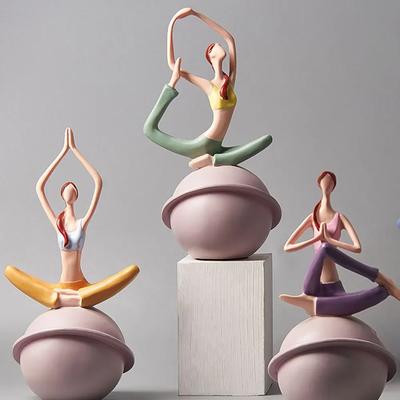 Figurine de yoga en résine pour fille, décoration créative pour la maison, décoration de studio, ornement, artisanat de mariage, cadeau