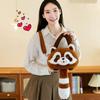 Soft Animals Raccoon Bag Fur Raccoon Shoulder Bag Casual Plush Raccoon Backpack  Zoo Gift