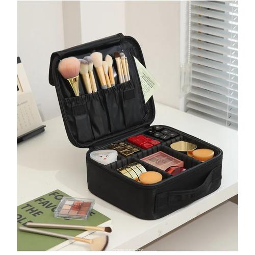 Makeup Bag with Mirror Large Capacity Portable Travel Cosmetic Organizer Handheld Toiletry Case for Women Cosmetic Pouch