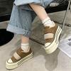 Thick-soled muffin frosted imitation cowhide velvet lamb wool Velcro casual board shoes 2025 fur splicing sports shoes